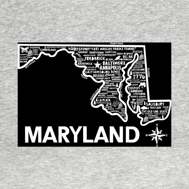 Maryland Map by fiberandgloss